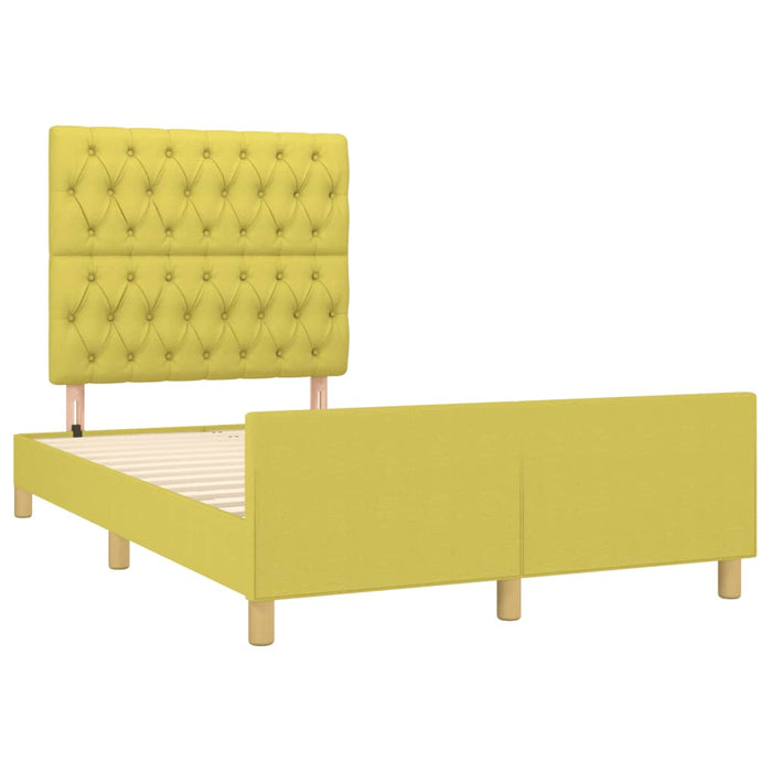 Bettgestell mit Kopfteil Grün 120x200 cm Stoff