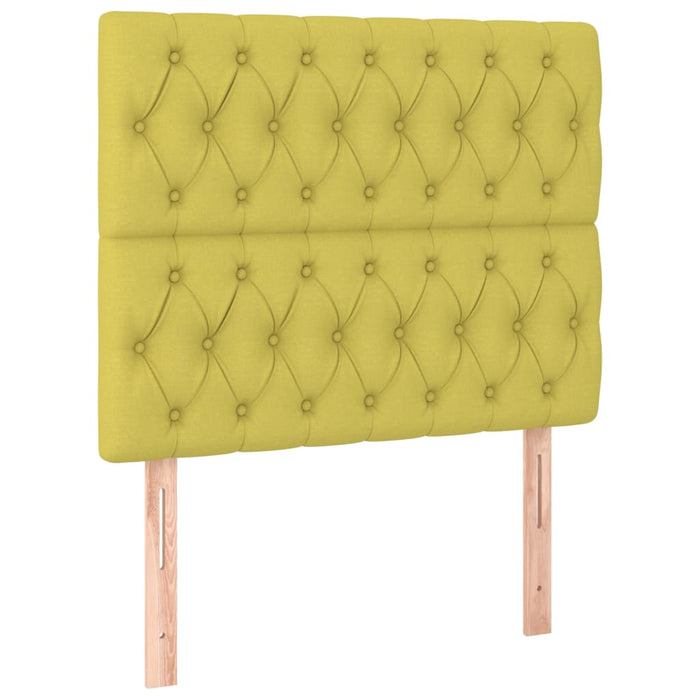 Bettgestell mit Kopfteil Grün 120x200 cm Stoff