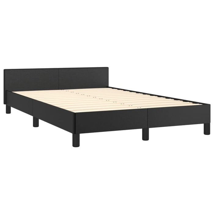 Bed frame with headboard black 120x200 cm faux leather