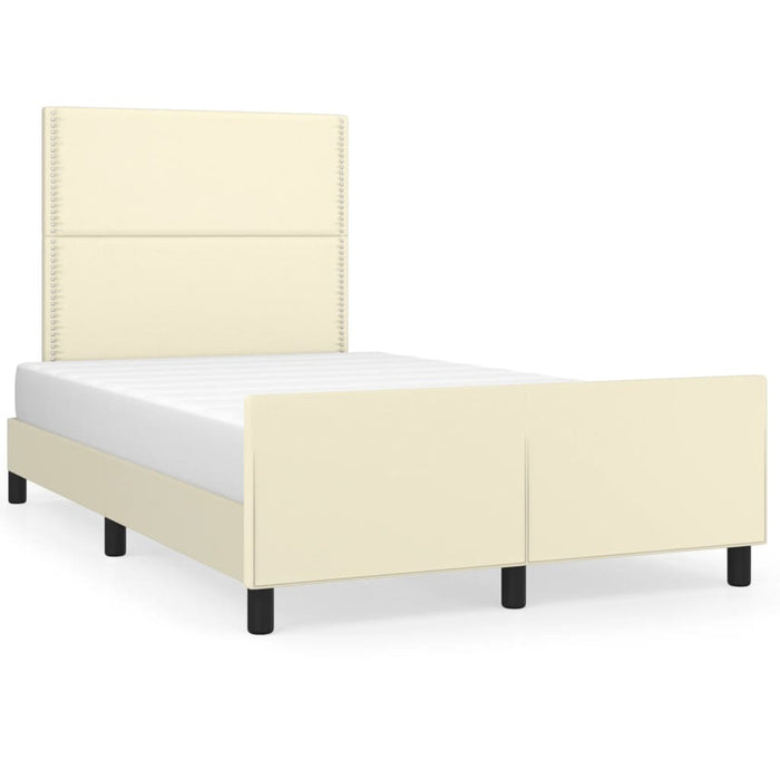 Bed frame with headboard cream 120x200 cm faux leather
