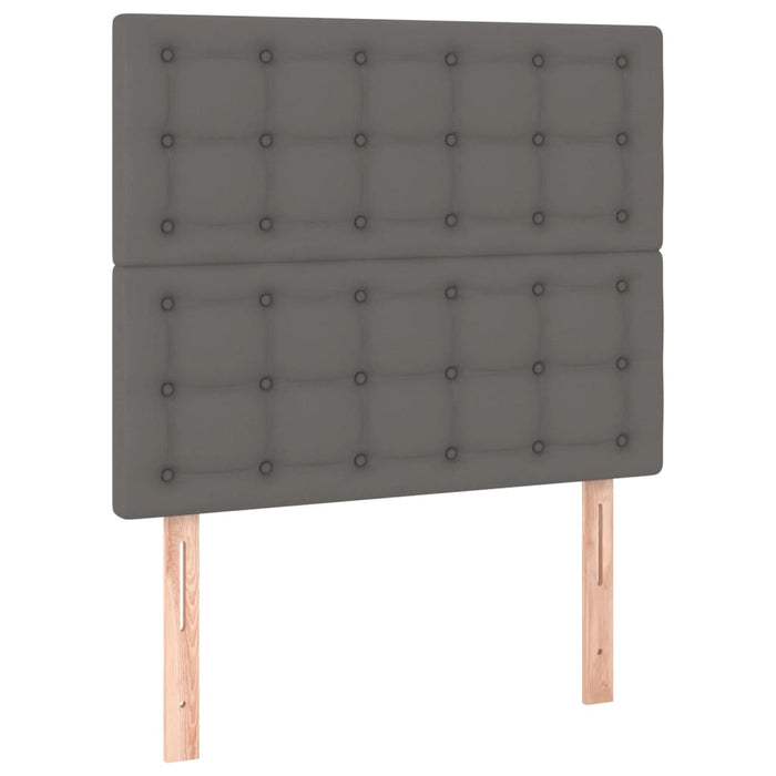 Bed frame with headboard gray 90x200 cm faux leather