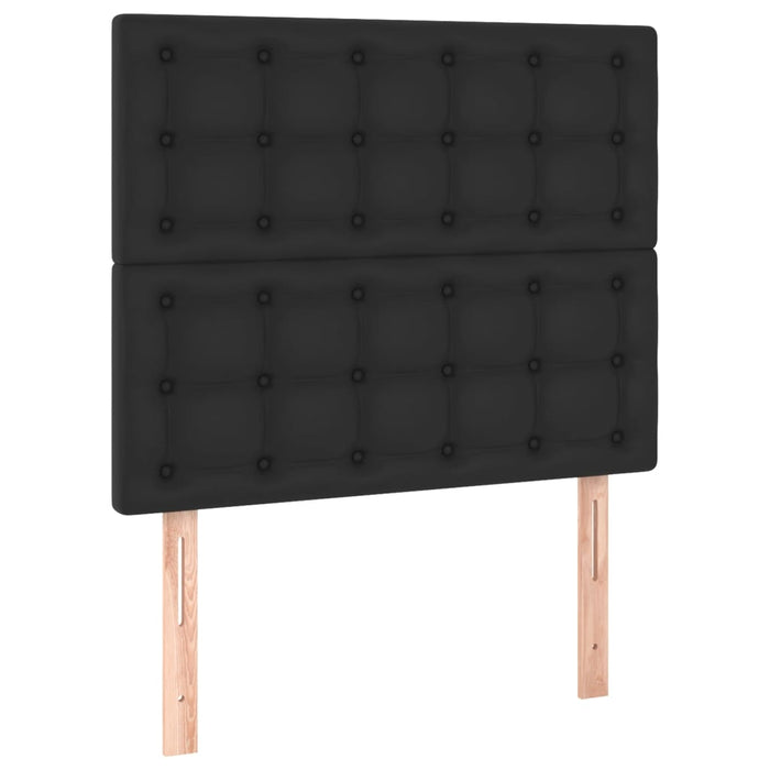 Bed frame with headboard black 120x200 cm faux leather