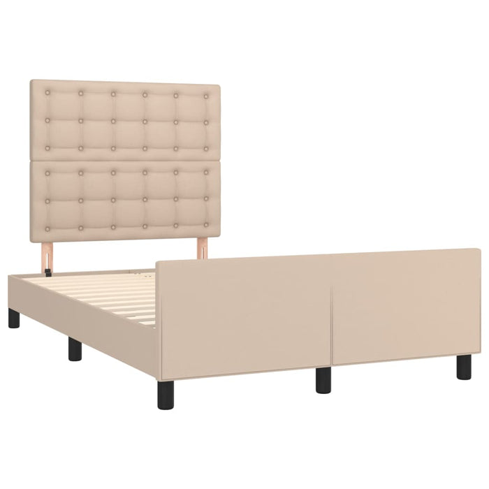 Bed frame with headboard cappuccino brown 120x200 cm faux leather