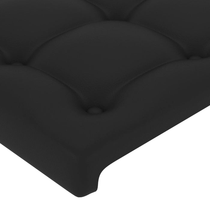 Bed frame with headboard black 140x190 cm faux leather