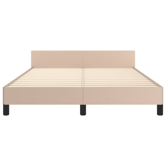 Bettgestell mit Kopfteil Cappuccino-Braun 140x200 cm Kunstleder