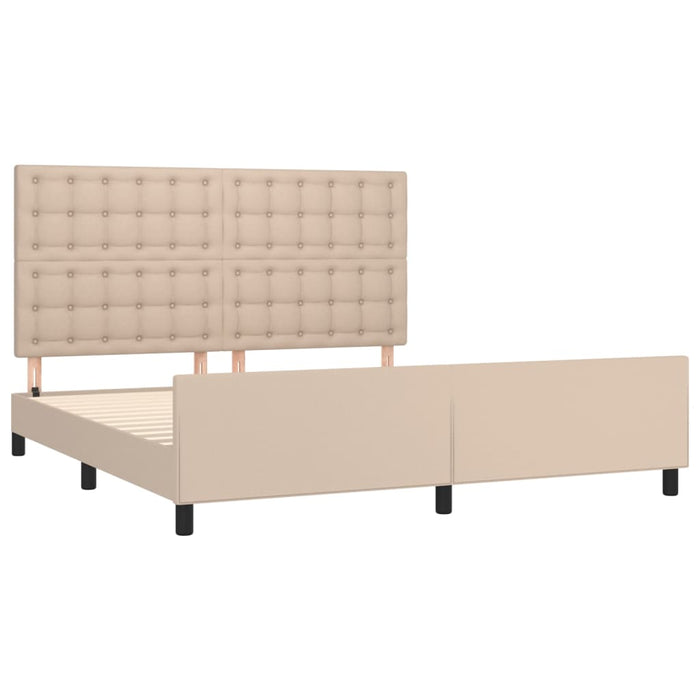 Bed frame with headboard cappuccino brown 160x200 cm faux leather