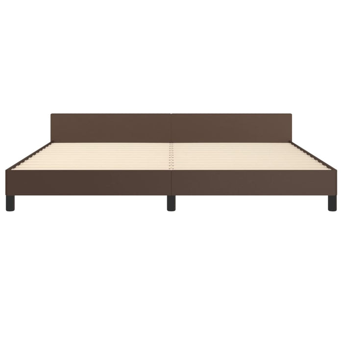 Bettgestell mit Kopfteil Braun 200x200 cm Kunstleder
