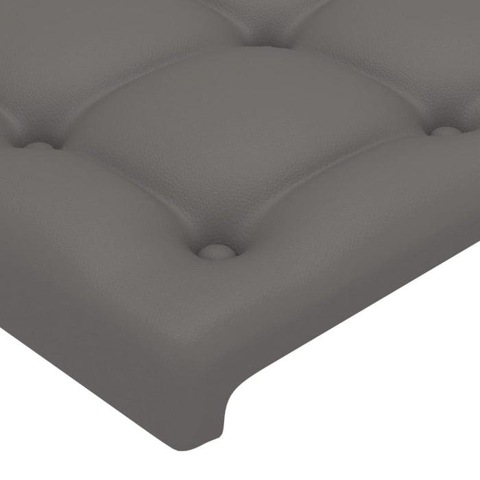 Bed frame with headboard gray 200x200 cm faux leather