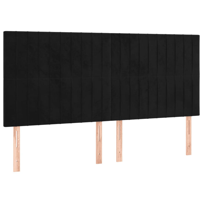 Bettgestell mit Kopfteil Schwarz 160x200 cm Samt