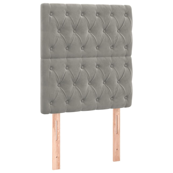 Bettgestell mit Kopfteil Hellgrau 80x200 cm Samt