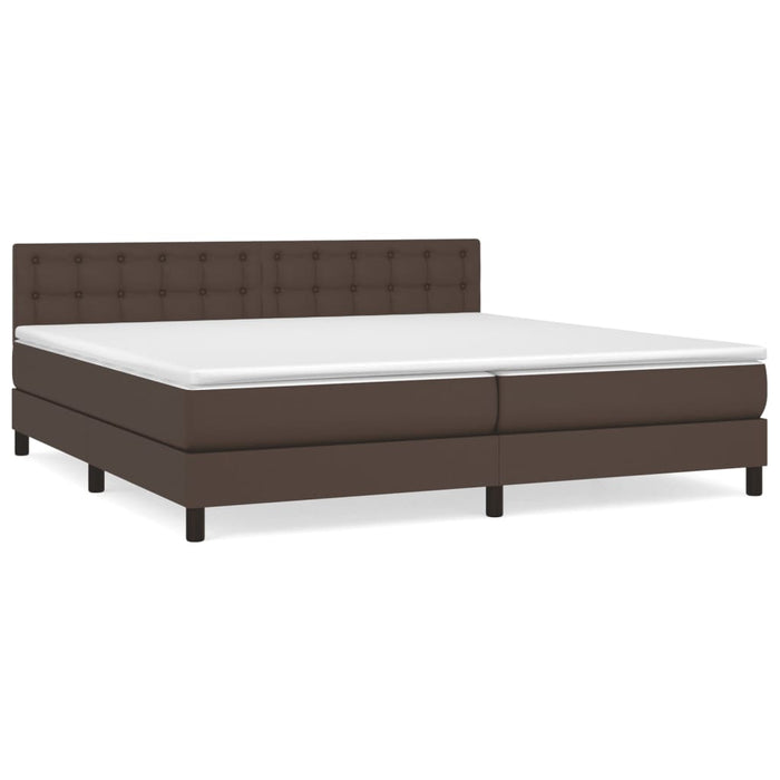 Boxspringbett mit Matratze Braun 200x200 cm Kunstleder