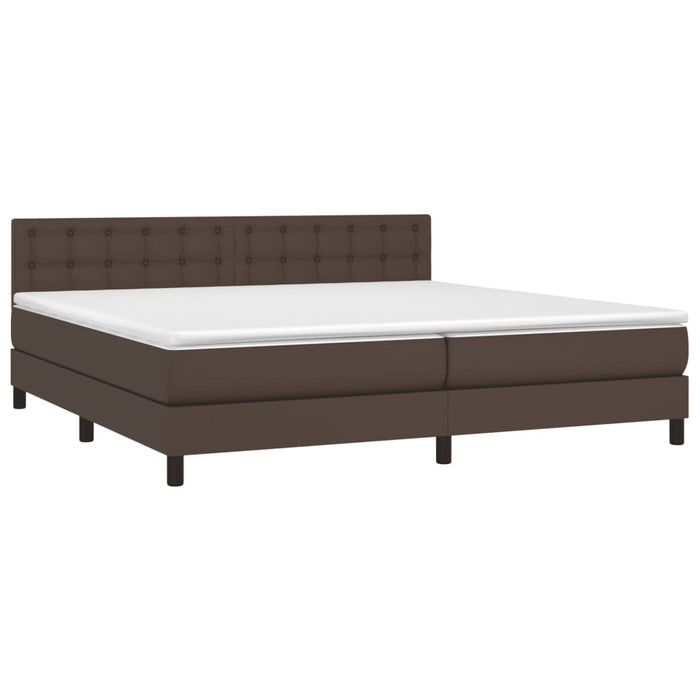 Boxspringbett mit Matratze Braun 200x200 cm Kunstleder