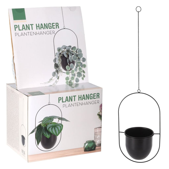 ProGarden Pflanzenampel 20,5x15x39 cm Schwarz