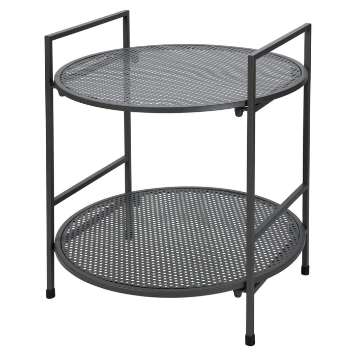 ProGarden garden side table with 2 shelves in matt steel anthracite