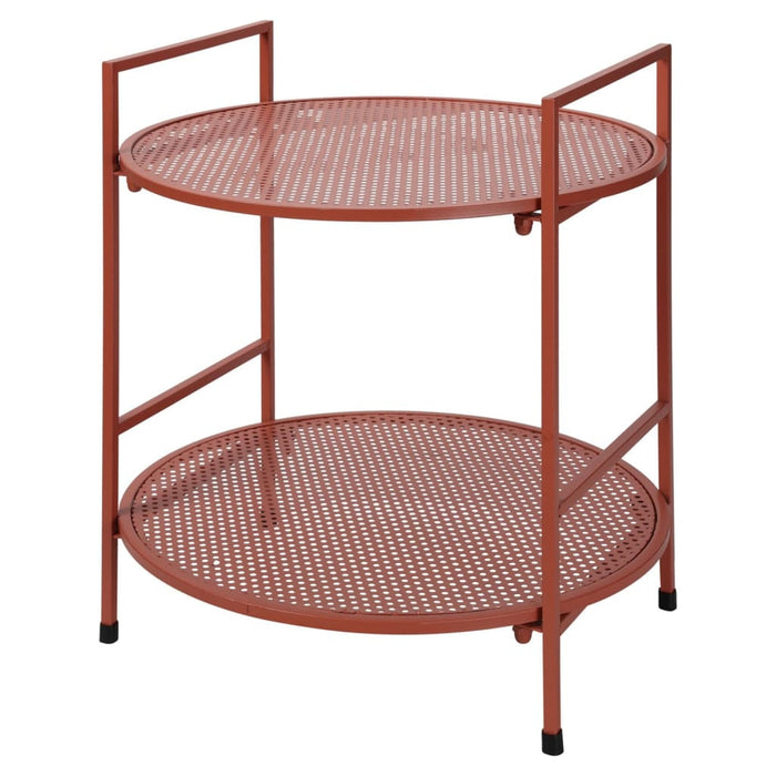 ProGarden garden side table with 2 shelves steel mauve pink