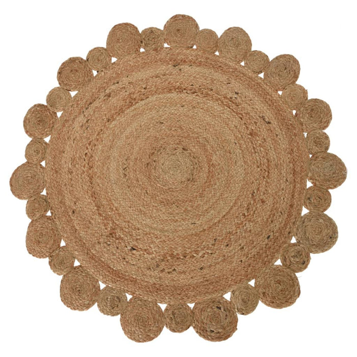 H&S Collection Teppich mit Blumenrand 90 cm Natur