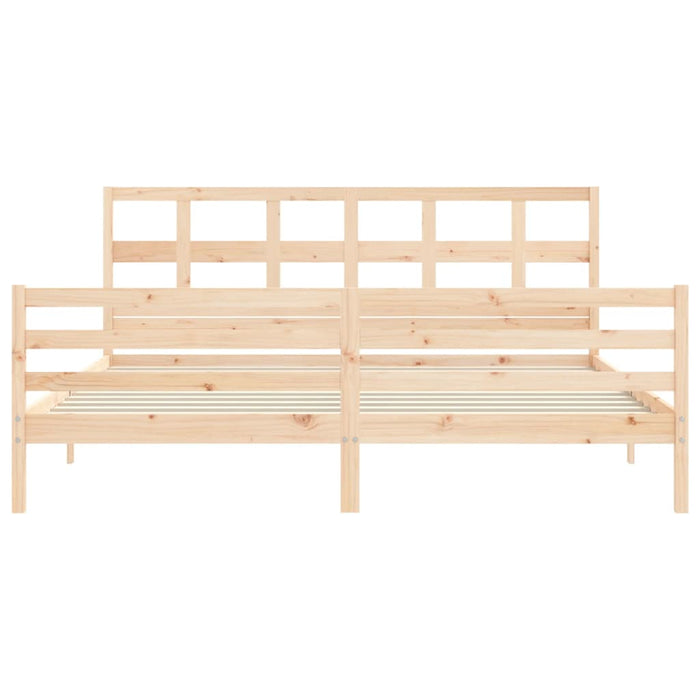 Massivholzbett mit Kopfteil 200x200 cm