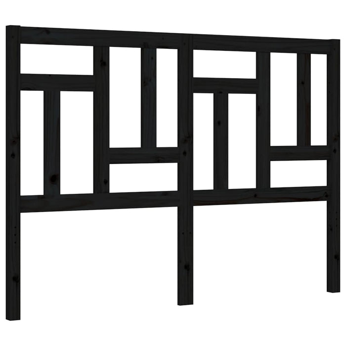 Massivholzbett mit Kopfteil Schwarz