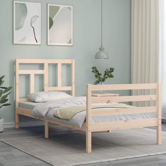 Massivholzbett mit Kopfteil 100x200 cm