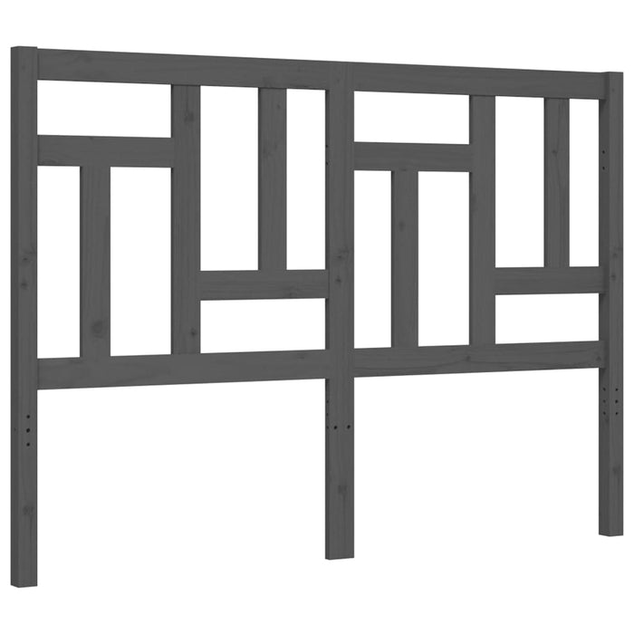 Massivholzbett mit Kopfteil Grau 140x200 cm