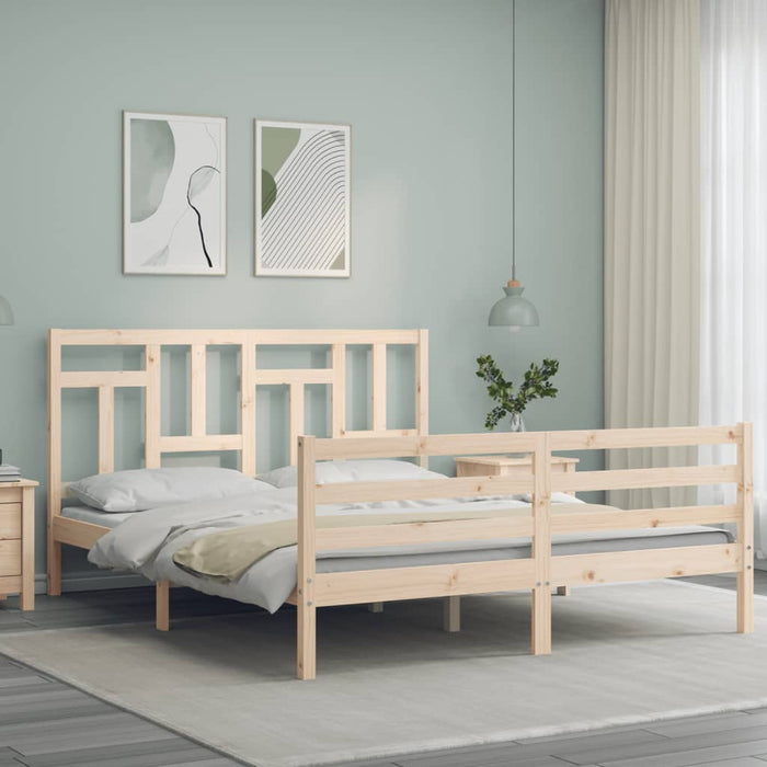 Massivholzbett mit Kopfteil 160x200 cm