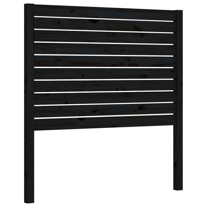 Massivholzbett mit Kopfteil Schwarz 100x200 cm
