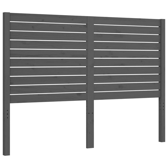 Massivholzbett mit Kopfteil Grau 140x200 cm