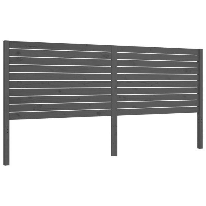 Massivholzbett mit Kopfteil Grau 200x200 cm