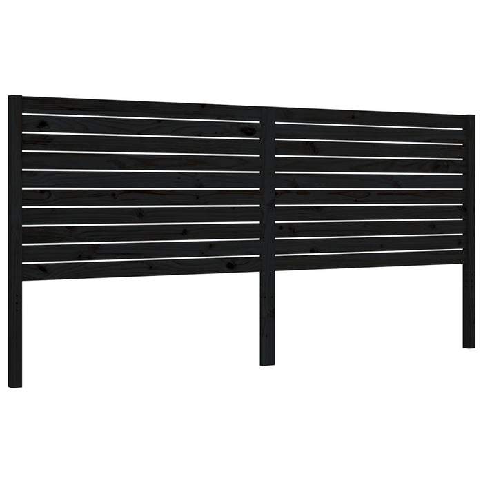 Massivholzbett mit Kopfteil Schwarz 200x200 cm
