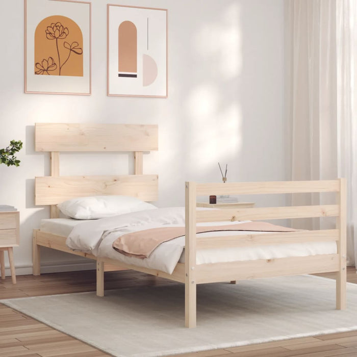 Massivholzbett mit Kopfteil 100x200 cm