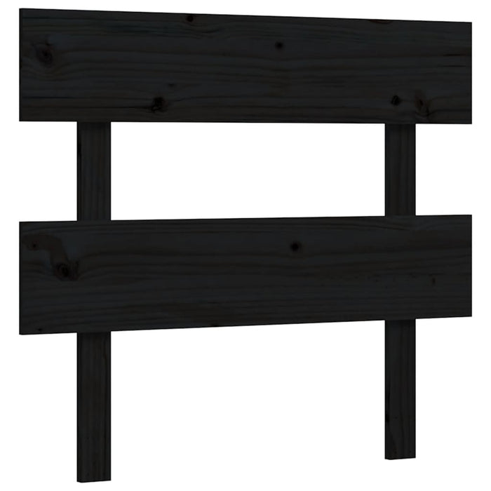 Massivholzbett mit Kopfteil Schwarz 100x200 cm