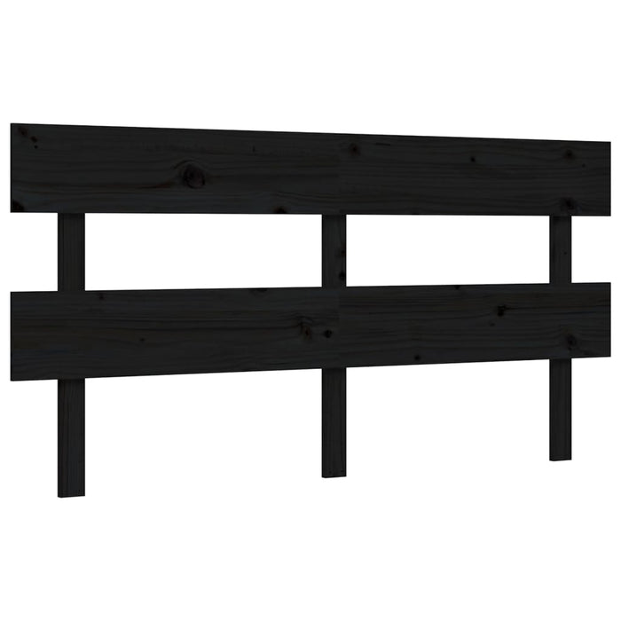 Massivholzbett mit Kopfteil Schwarz
