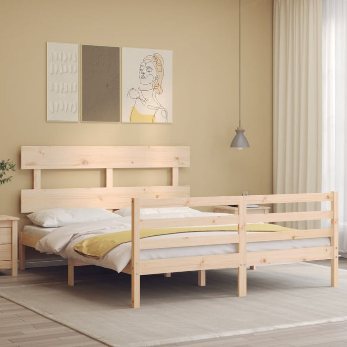 Massivholzbett mit Kopfteil 160x200 cm