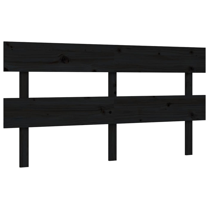 Massivholzbett mit Kopfteil Schwarz 160x200 cm