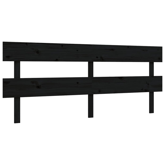 Massivholzbett mit Kopfteil Schwarz