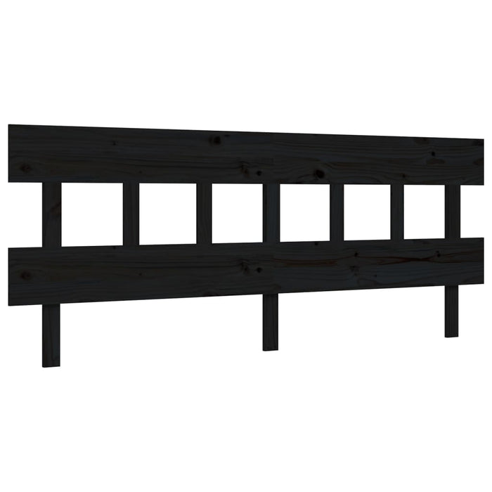 Massivholzbett mit Kopfteil Schwarz