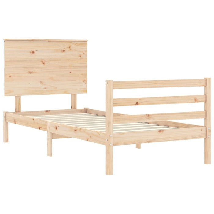 Massivholzbett mit Kopfteil 90x200 cm