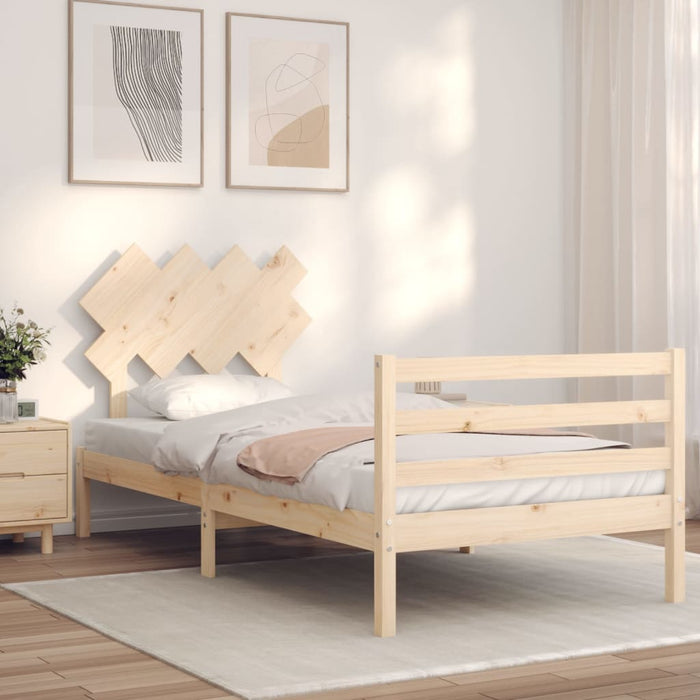 Massivholzbett mit Kopfteil 100x200 cm