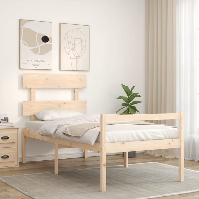 Massivholzbett mit Kopfteil 100x200 cm