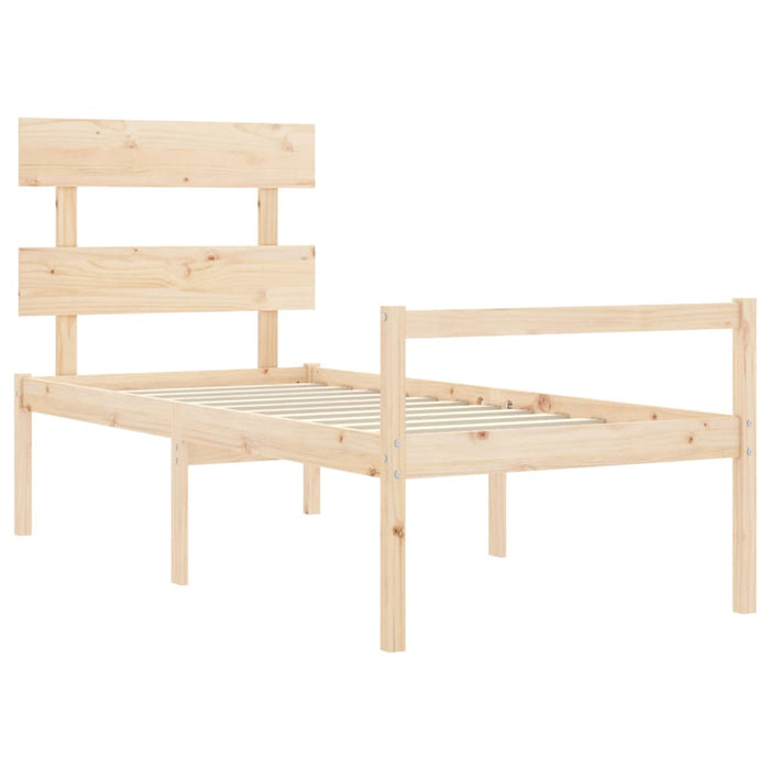Massivholzbett mit Kopfteil 100x200 cm