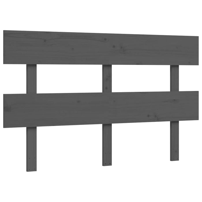 Massivholzbett mit Kopfteil Grau 140x200 cm