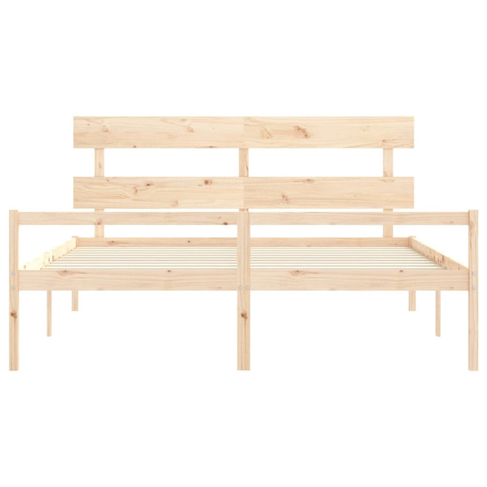 Massivholzbett mit Kopfteil 200x200 cm