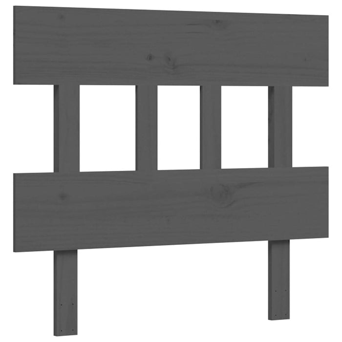 Massivholzbett mit Kopfteil Grau 90x200 cm