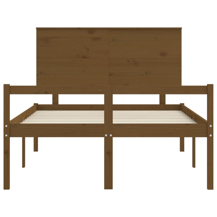 Massivholzbett mit Kopfteil Honigbraun 140x190 cm