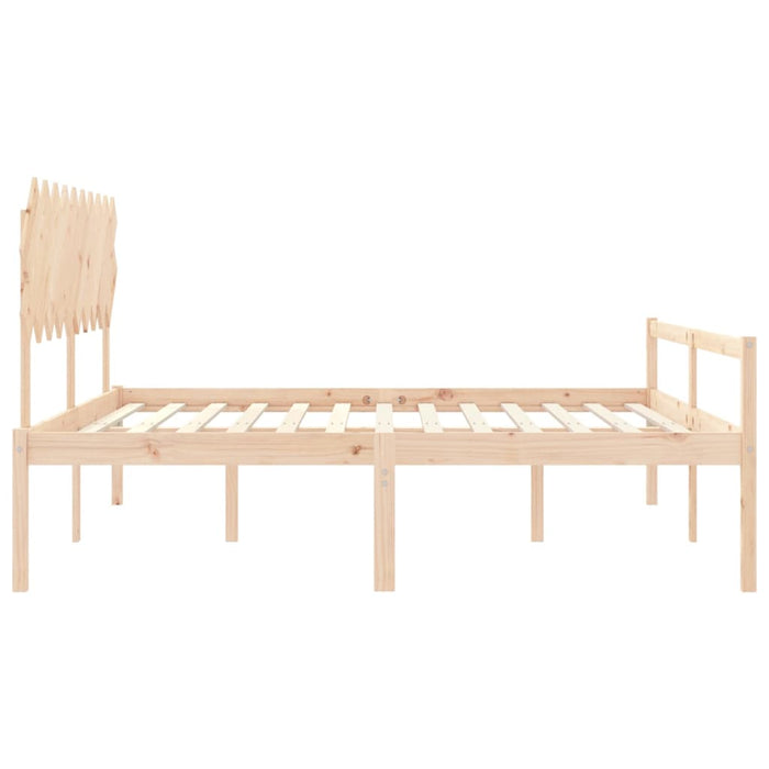 Massivholzbett mit Kopfteil 200x200 cm