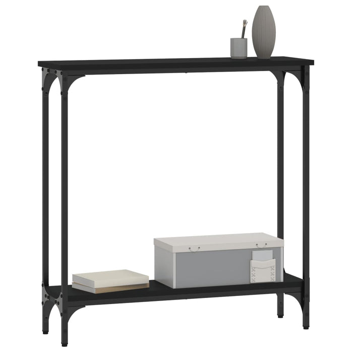 Console table black 75x22.5x75 cm made of wood