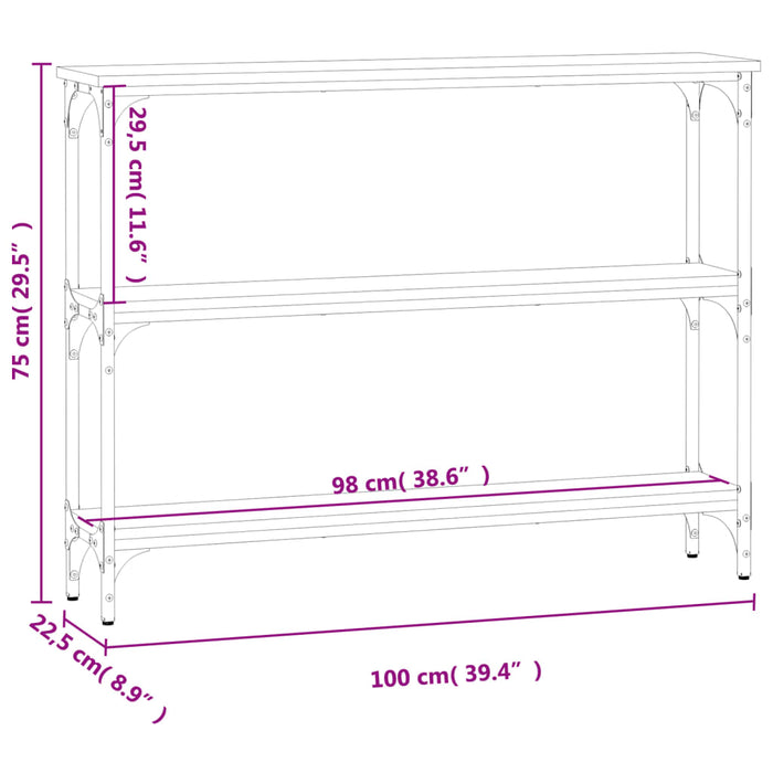 Konsolentisch Grau Sonoma 100x22,5x75 cm Holzwerkstoff