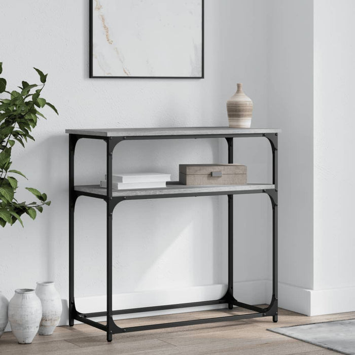 Console table gray Sonoma 75x35.5x75 cm wood material