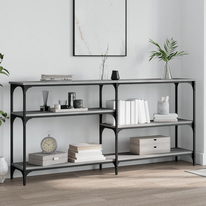 Console table gray Sonoma 160x29x75 cm made of wood
