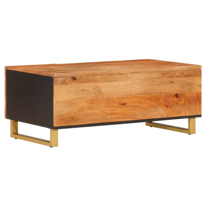Coffee table brown and black 100x54x40 cm solid mango wood
